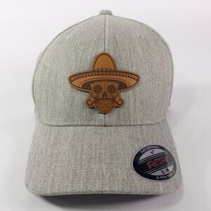 Branded Bills Cinco De Mayo Hat Cap S/M Fitted Gray Limited Edition Skull Patch